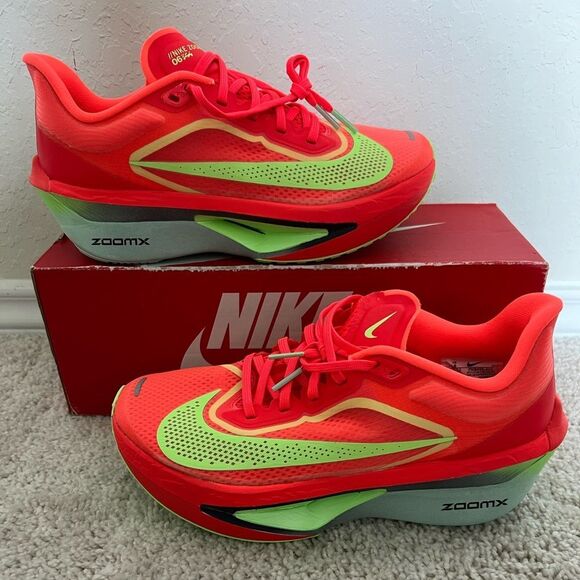 Nike Zoom Fly 6 Road Racing Shoes Bright Crimson Lime Blast - Picture 1 of 10